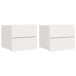 vidaXL Noptieră cu sertar 2 pcs Alb 39 x 34 x 33 cm Lemn masiv de pin