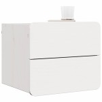 vidaXL Noptieră cu sertar 2 pcs Alb 39 x 34 x 33 cm Lemn masiv de pin