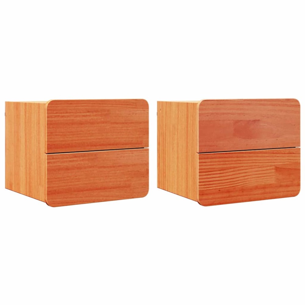 vidaXL Noptieră cu sertar 2 pcs Maro 39 x 34 x 33 cm Lemn masiv de pin