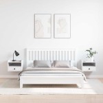 vidaXL Noptieră 2 pcs Alb 38 x 36 x 29.5 cm Lemn masiv de pin