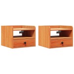 vidaXL Noptieră 2 pcs Maro ceruit 38 x 36 x 29.5 cm Lemn masiv de pin