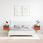 vidaXL Noptieră 2 pcs Maro ceruit 38 x 36 x 29.5 cm Lemn masiv de pin