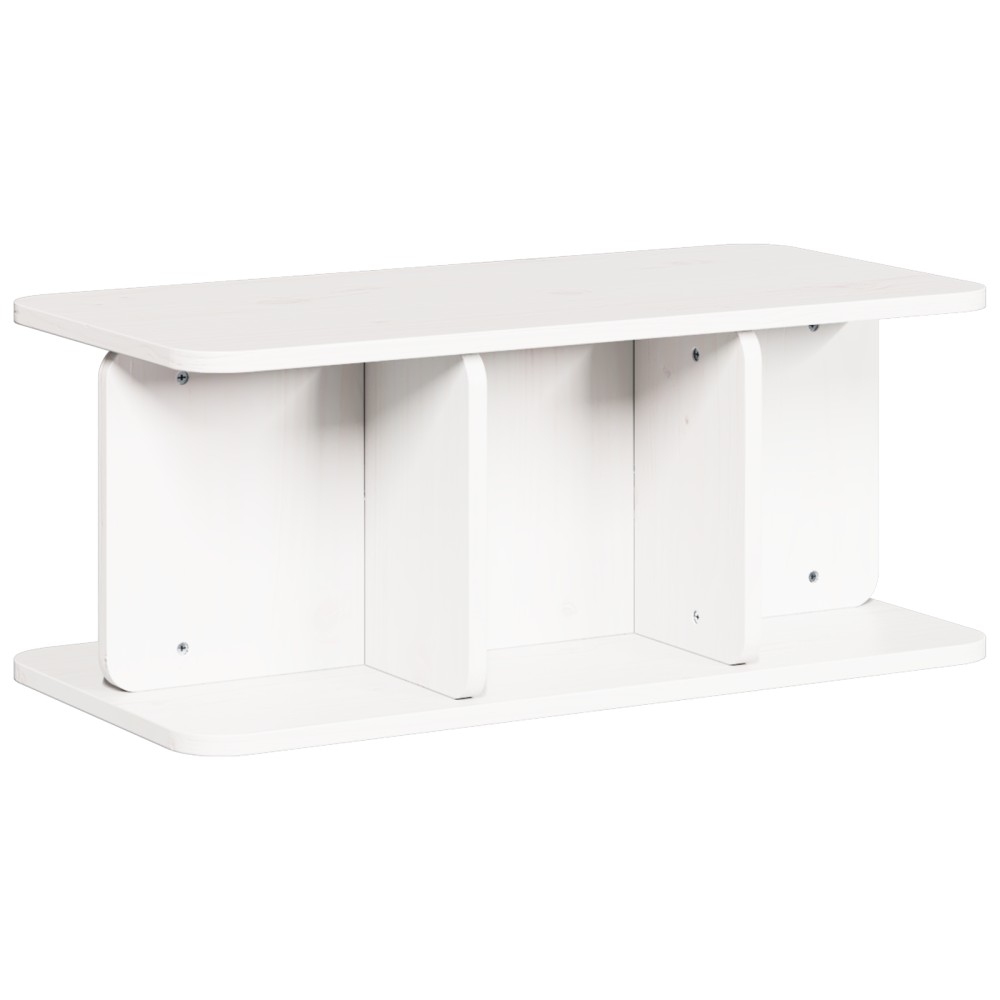 vidaXL Masă de cafea Alb 80 x 39.5 x 33.5 cm Lemn de brad solid