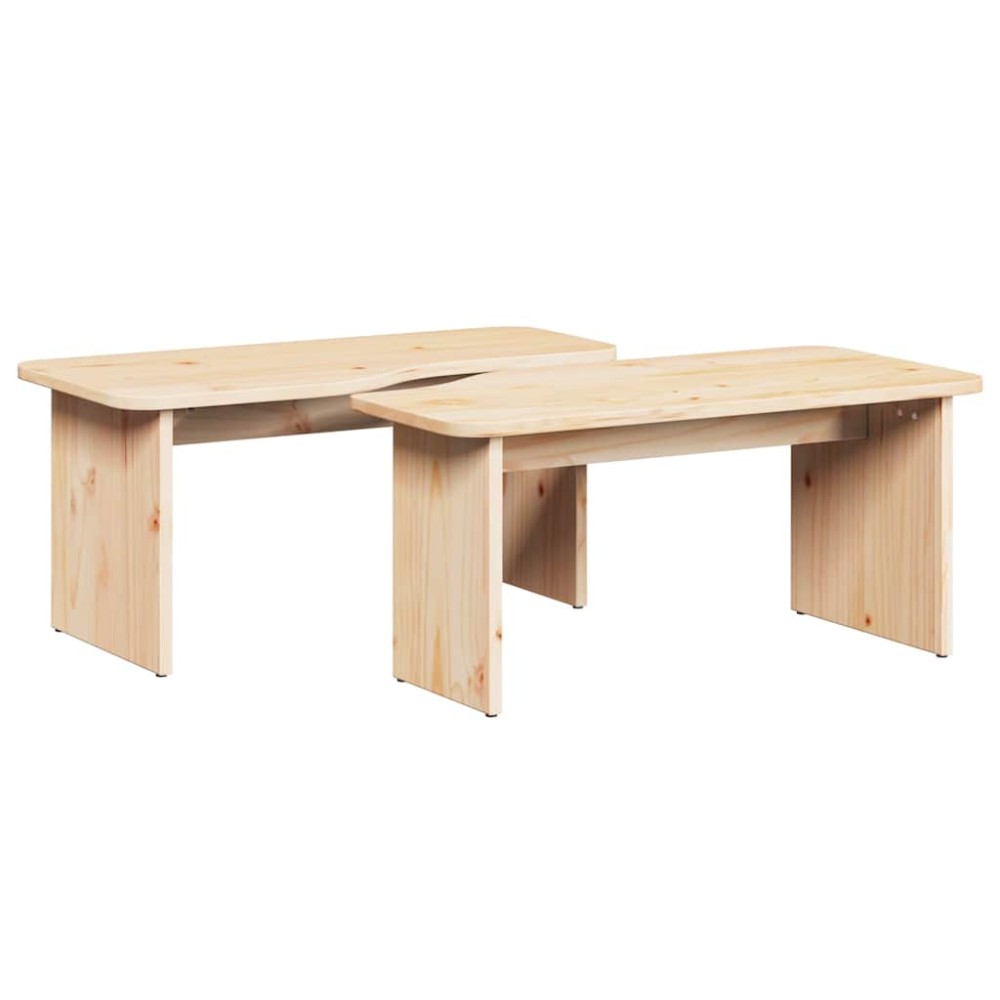 vidaXL Masă de cafea 2 pcs Natural 100 x 69 x 35.5 cm