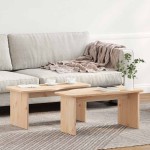 vidaXL Masă de cafea 2 pcs Natural 100 x 69 x 35.5 cm vidaXL Masă de cafea 2 pcs Natural 100 x 69 x 35.5 cm