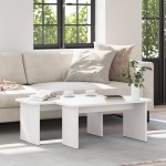 vidaXL Masă de cafea 2 pcs Alb 100 x 69 x 35.5 cm Lemn de brad solid