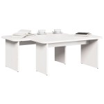 vidaXL Masă de cafea 2 pcs Alb 100 x 69 x 35.5 cm Lemn de brad solid