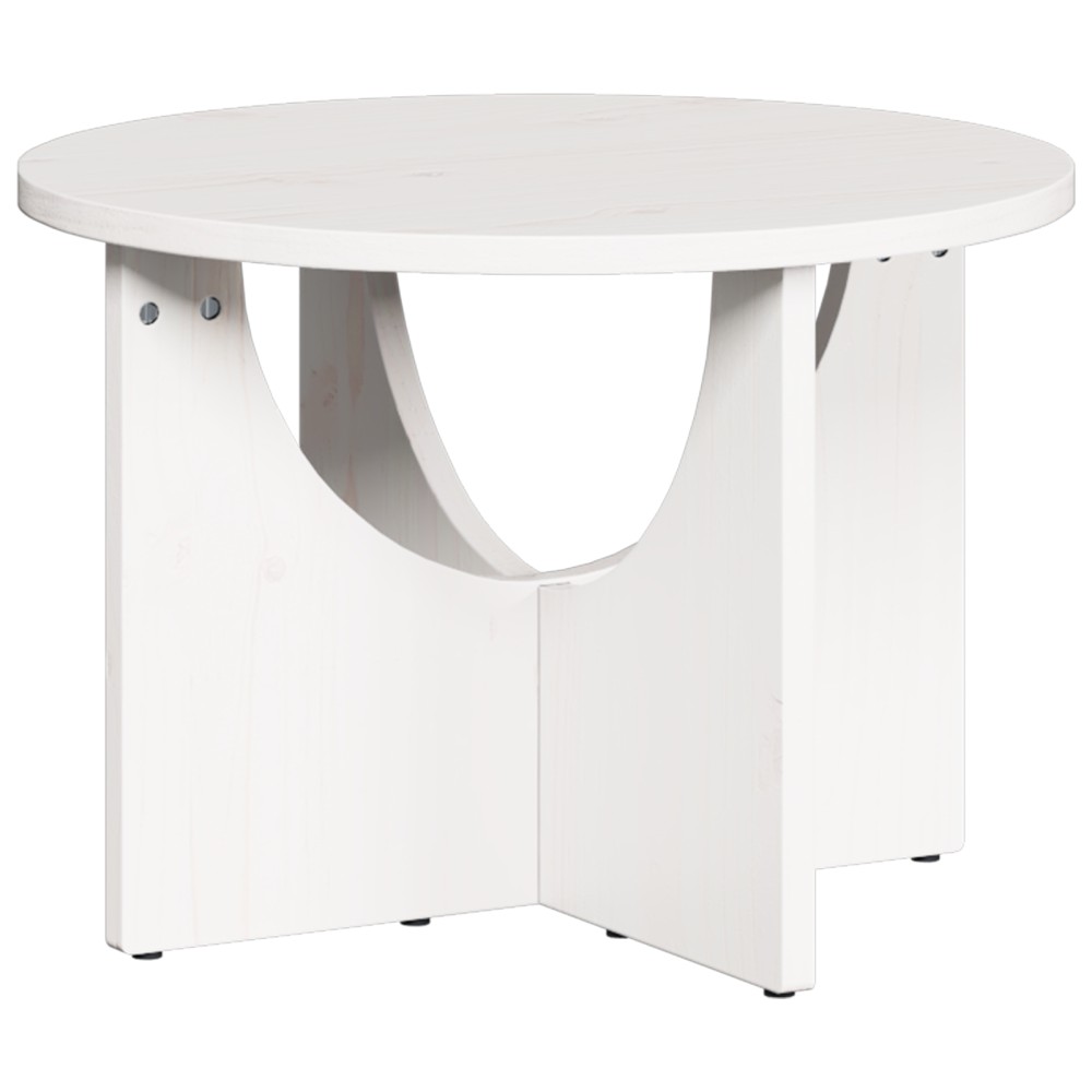vidaXL Masă de cafea Alb 50 x 50 x 35 cm Lemn de brad solid