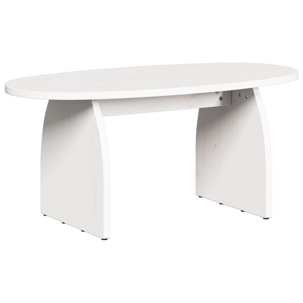 vidaXL Masă de cafea Alb 80 x 40 x 35 cm Lemn de brad solid