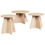 vidaXL Masă de cafea 3 pcs Natural 49 x 49 x 30 cm Lemn de brad solid vidaXL Masă de cafea 3 pcs Natural 49 x 49 x 30 cm Lemn de brad solid