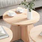 vidaXL Masă de cafea 3 pcs Natural 49 x 49 x 30 cm Lemn de brad solid vidaXL Masă de cafea 3 pcs Natural 49 x 49 x 30 cm Lemn de brad solid