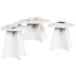 vidaXL Set de măsuțe de cafea 3 pcs Alb 49 x 49 x 30 cm