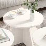 vidaXL Set de măsuțe de cafea 3 pcs Alb 49 x 49 x 30 cm