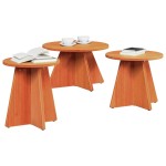 vidaXL Masă de cafea 3 pcs Maroniu cerat 49 x 49 x 30 cm vidaXL Masă de cafea 3 pcs Maroniu cerat 49 x 49 x 30 cm
