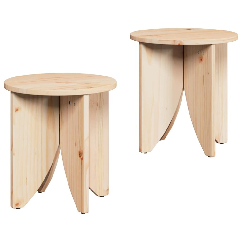 vidaXL Masă de cafea 2 pcs natural 41.5 x 41.5 x 44 cm