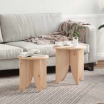 vidaXL Masă de cafea 2 pcs natural 41.5 x 41.5 x 44 cm vidaXL Masă de cafea 2 pcs natural 41.5 x 41.5 x 44 cm