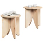 vidaXL Masă de cafea 2 pcs natural 41.5 x 41.5 x 44 cm vidaXL Masă de cafea 2 pcs natural 41.5 x 41.5 x 44 cm