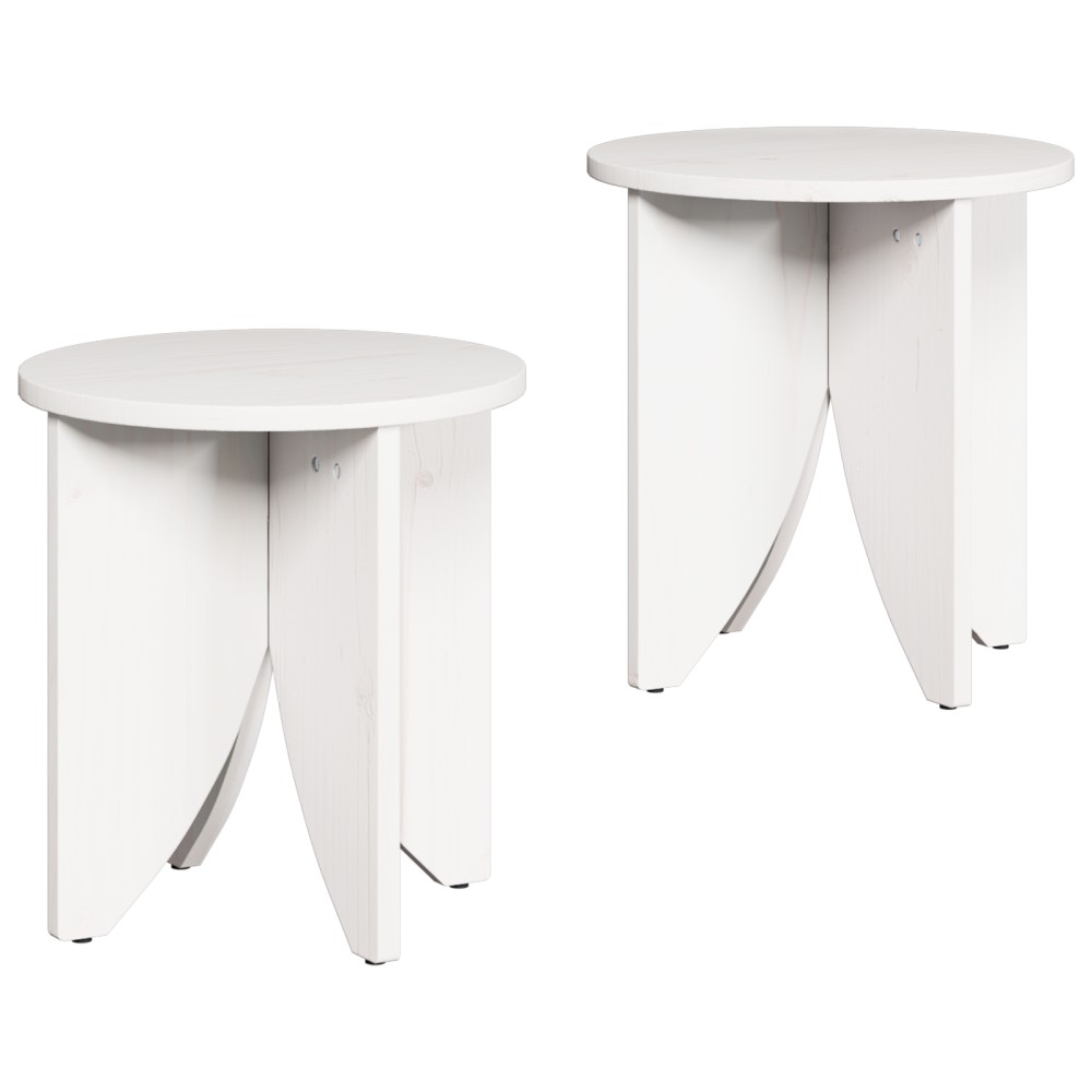 vidaXL Set de măsuțe de cafea 2 pcs Alb 41.5 x 41.5 x 44 cm