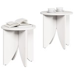 vidaXL Set de măsuțe de cafea 2 pcs Alb 41.5 x 41.5 x 44 cm