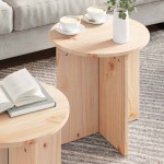 vidaXL Masă de cafea 2 pcs Natural 41.5 x 41.5 x 41 cm