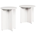 vidaXL Set de măsuțe de cafea 2 pcs Alb 41.5 x 41.5 x 41 cm