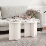 vidaXL Set de măsuțe de cafea 2 pcs Alb 41.5 x 41.5 x 41 cm