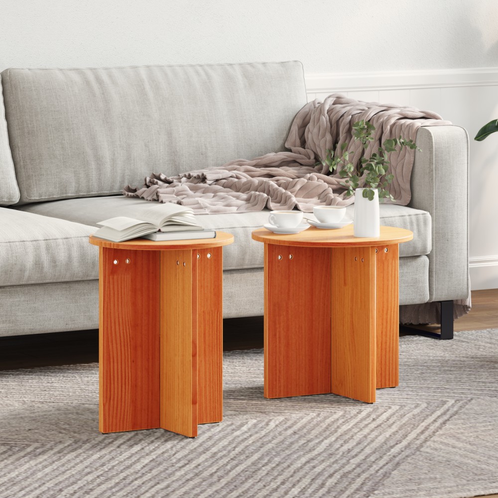 vidaXL Set de măsuțe de cafea 2 pcs Maro 41.5 x 41.5 x 41 cm
