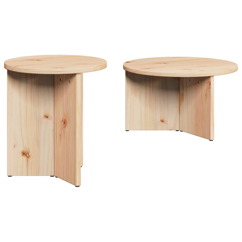 vidaXL Set de măsuțe de cafea 2 pcs natural 49 x 49 x 28 cm