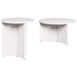 vidaXL Set de măsuțe de cafea 2 pcs Alb 49 x 49 x 28 cm