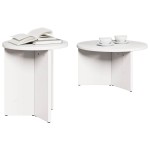 vidaXL Set de măsuțe de cafea 2 pcs Alb 49 x 49 x 28 cm