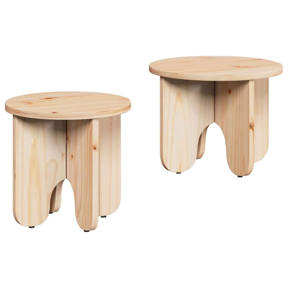 vidaXL Set de măsuțe de cafea 2 pcs natural 39.5 x 39.5 x 30 cm
