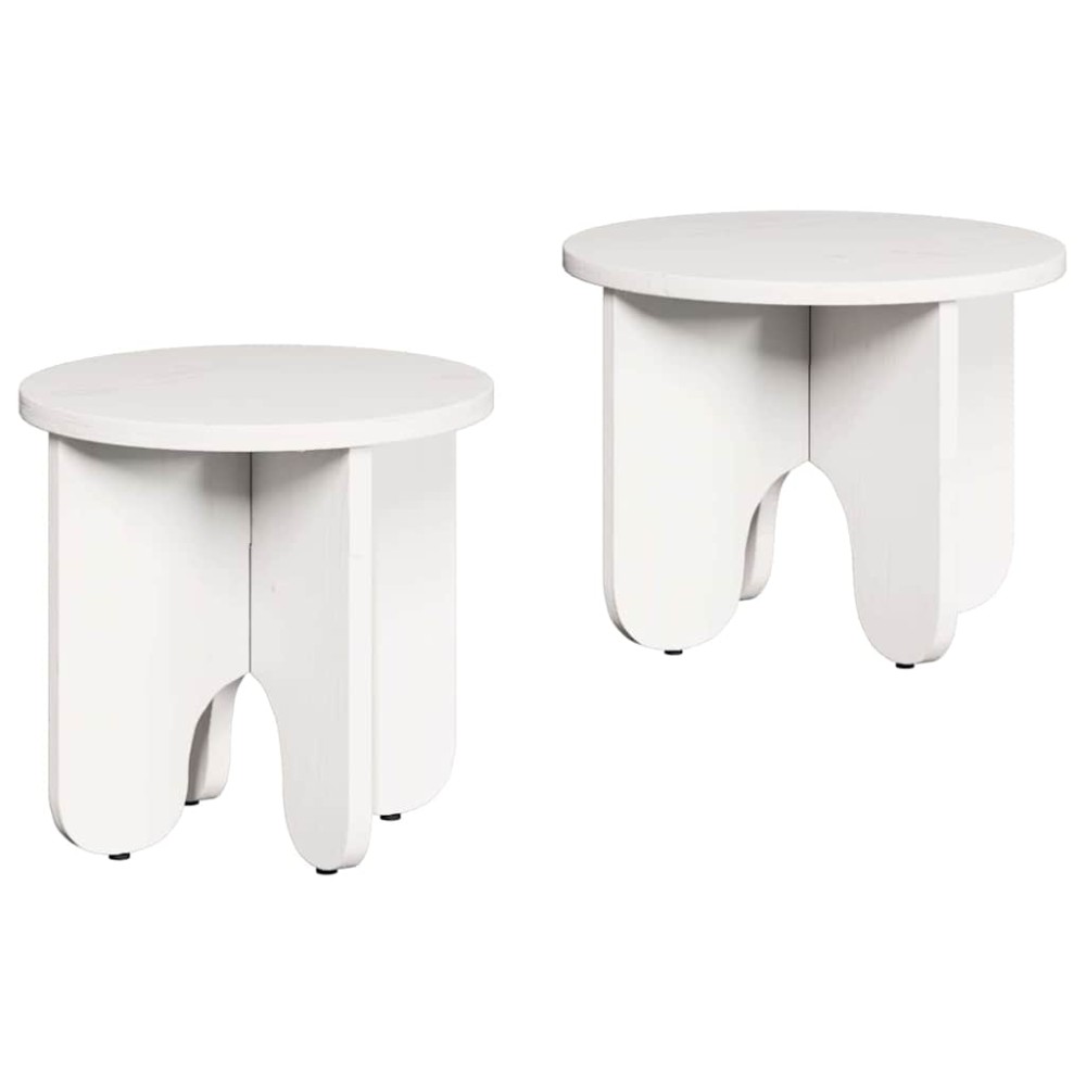 vidaXL Set de măsuțe de cafea 2 pcs Alb 39.5 x 39.5 x 30 cm