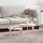 vidaXL Masă de cafea 2 pcs natural Lemn masiv de pin