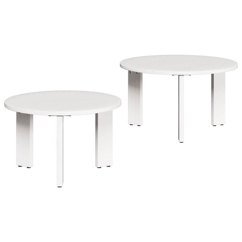 vidaXL Set de măsuțe de cafea 2 pcs Alb 47.5 x 47.5 x 27 cm