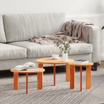 vidaXL Masă de cafea 3 pcs Maroniu cerat Lemn masiv de pin