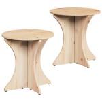 vidaXL Masă de cafea 2 pcs Natural 46 x 46 x 47 cm Lemn de brad solid vidaXL Masă de cafea 2 pcs Natural 46 x 46 x 47 cm Lemn de brad solid