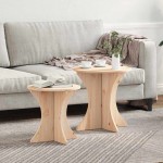 vidaXL Masă de cafea 2 pcs Natural 46 x 46 x 47 cm Lemn de brad solid vidaXL Masă de cafea 2 pcs Natural 46 x 46 x 47 cm Lemn de brad solid