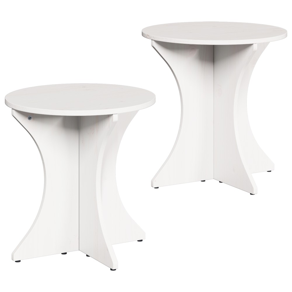 vidaXL Set de măsuțe de cafea 2 pcs Alb 46 x 46 x 47 cm