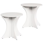 vidaXL Set de măsuțe de cafea 2 pcs Alb 46 x 46 x 47 cm