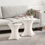 vidaXL Set de măsuțe de cafea 2 pcs Alb 46 x 46 x 47 cm