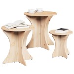 vidaXL Masă de cafea 3 pcs Natural 46 x 46 x 47 cm Lemn de brad solid