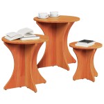 vidaXL Set de măsuțe de cafea 3 pcs Maro ceruit 46 x 46 x 47 cm