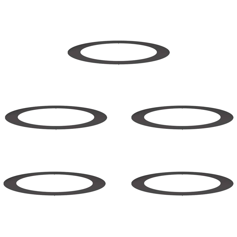 vidaXL Inele plate pentru copaci 5 pcs Negru Ø90 / 120 cm Oțel
