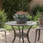 vidaXL Ghiveci de Grădină 5 pcs Negru 35 x 35 x 15 cm Oțel
