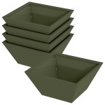 vidaXL Ghiveci de Grădină 5 pcs Olivengrønn 35 x 35 x 15 cm Oțel