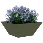vidaXL Ghiveci de Grădină 5 pcs Olivengrønn 35 x 35 x 15 cm Oțel