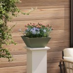 vidaXL Ghiveci de Grădină 5 pcs Olivengrønn 35 x 35 x 15 cm Oțel