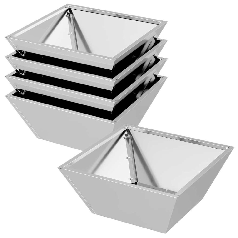 vidaXL Ghiveci de Grădină 5 pcs Argintiu 40 x 40 x 15 cm