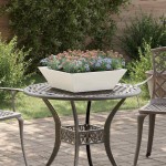 vidaXL Ghiveci de Grădină 5 pcs Alb 50 x 50 x 15 cm Oțel