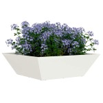 vidaXL Ghiveci de Grădină 5 pcs Alb 50 x 50 x 15 cm Oțel